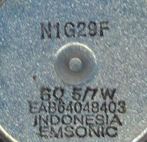 KIT DE BOCINAS (2PZS) LG / NUMERO DE PARTE EAB64048403 / N1G29F / 6Ω  5/7W  / MODELO 27LP600BPU - Imagen 2